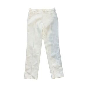 Akris Punto Franca Techno Cotton Pants White Ankle Straight Leg Size 6 Small